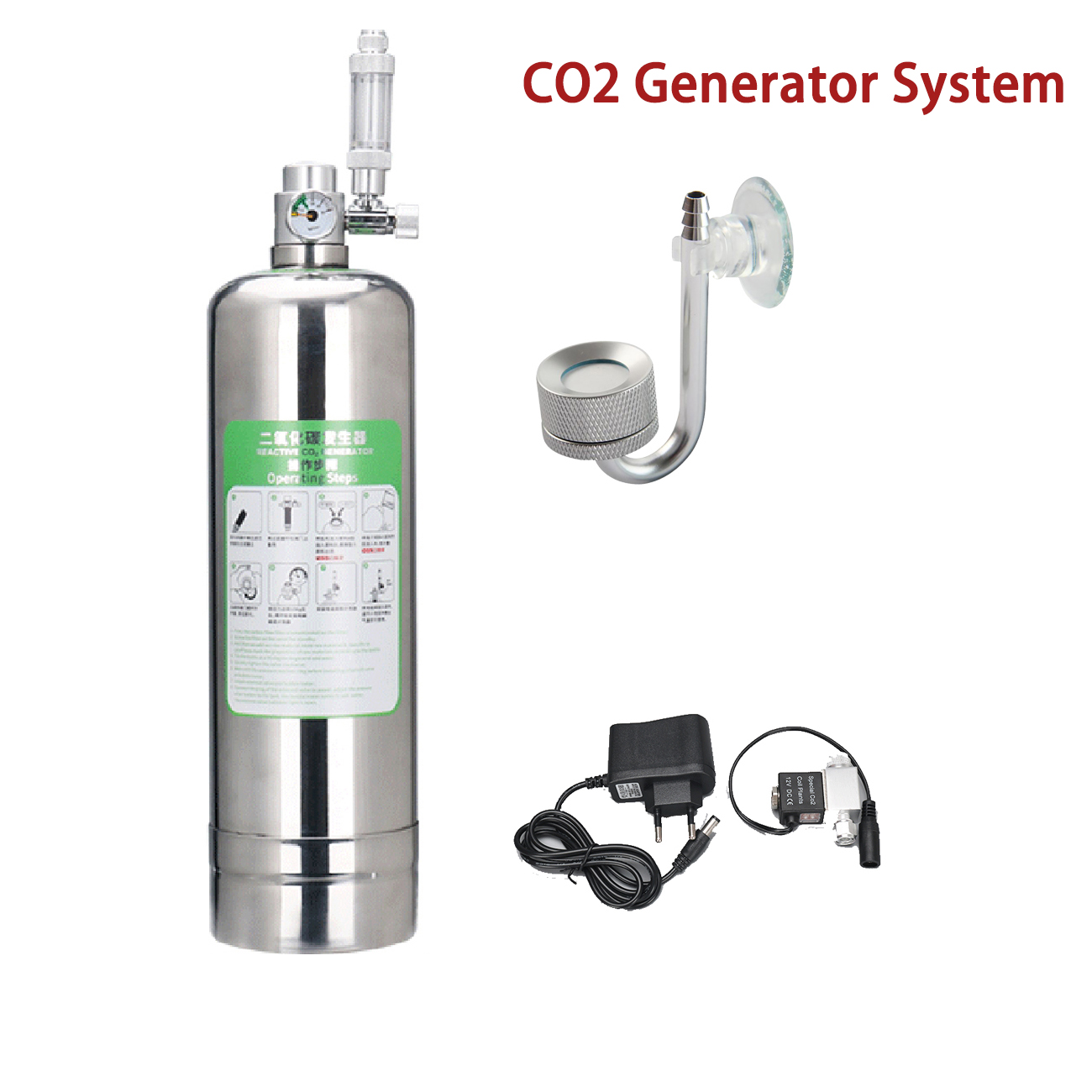 Aquarium Plant Order - 水族館 CO2 発生器システムキットステンレス鋼 CO2 シリンダー発生器システム二酸化炭素リアクターキット植物魚用