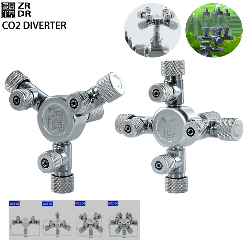 Planted Aquarium Co2 - ZRDR水槽用マルチチャンネルCO2スプリッターディストリビューター金属製水槽CO2レギュレーターゲネレーターアクセサリーCO2スプリッター2-6チャンネル