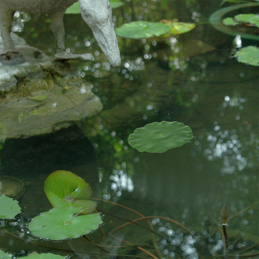 Aquarium Planted Fish Tank - 15個入り人工ユリの葉、リアルなフローティングリーフ、池の装飾、水槽、プール、水族館、屋外人工池用植物
