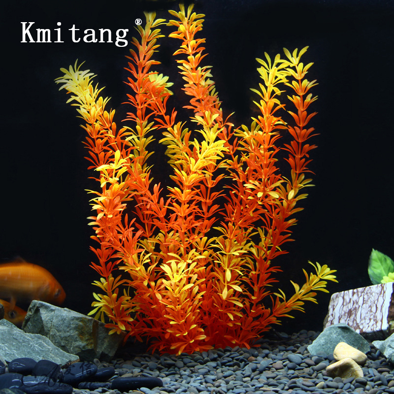 Aquarium Planted Tree - 100cmのトロピカルプラント、大型人工水草、水中植物、ソフトプラスチック製の人工樹木、水槽の装飾用