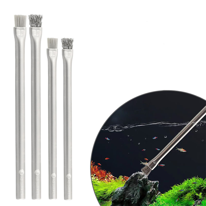Planted Aquarium Tools - Aquapro 藻類ブラシクリーニングブラシ水槽と水族館ツールステンレス鋼水植物 ADA 品質藻類除去クリーナー