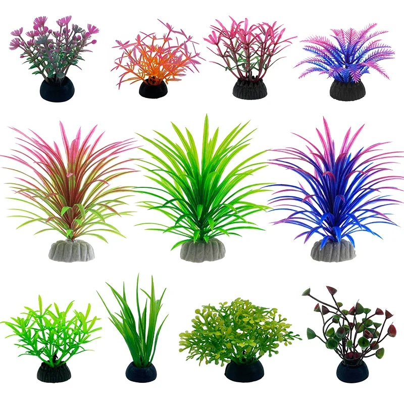 Aquarium Planted Tree - PVC 水族館装飾シミュレーション人工葉植物環境保護材料水族館装飾アクセサリー