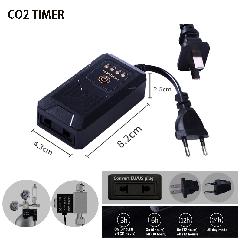 Planted Aquarium Co2 - 水槽タイマー,水族館ソレノイドバルブレギュレーターレギュレーター,タイミングスイッチ,家電3/6/12時間サイクルタイマー
