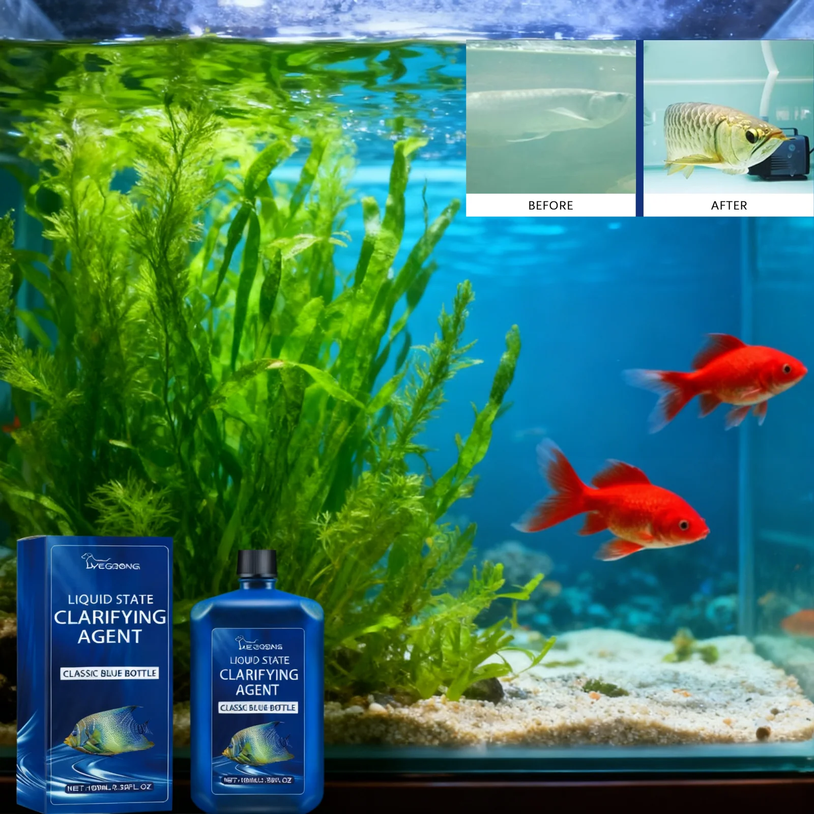 Aquarium Plant Liquid Fertilizer - 水族館の水の浄化剤、水槽のクリーナー、藻類除去剤、クリアな池の水処理、淡水、海水タンクのメンテナンス