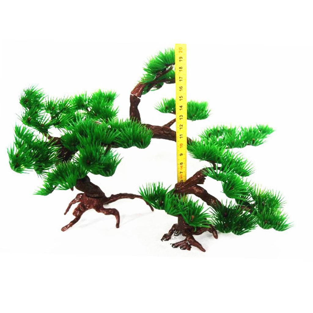 人工松の木 プラスチック製植物 水槽装飾品 魚タンクアクセサ - Aquarium Planted Tree のレビューと価格