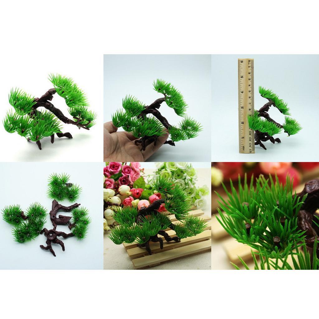 人工松の木 プラスチック製植物 水槽装飾品 魚タンクアクセサ - Aquarium Planted Tree のレビューと価格