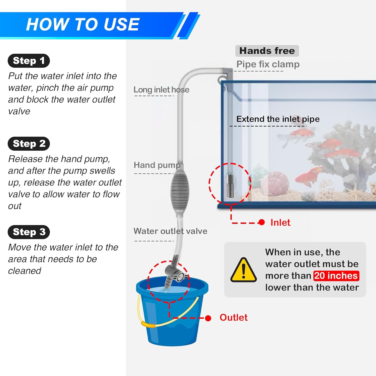 大型水槽水族館サイフォン真空砂利/砂洗浄と水交換クリーニング - Planted Aquarium Tools のレビューと価格