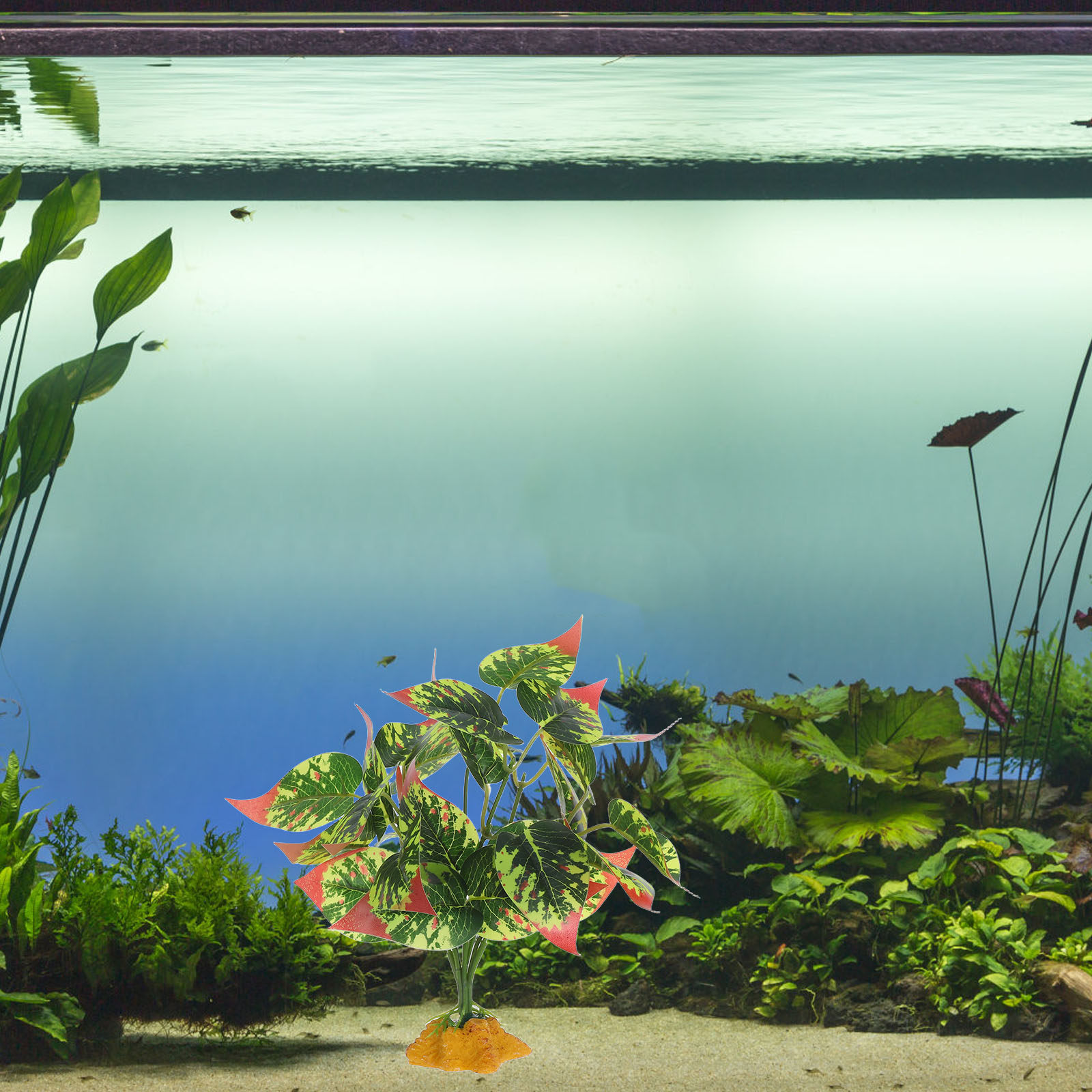 リアルなABS製人工植物：テラリウム、水槽、爬虫類タンク、金 - Aquarium Planted Fish Tank のレビューと価格