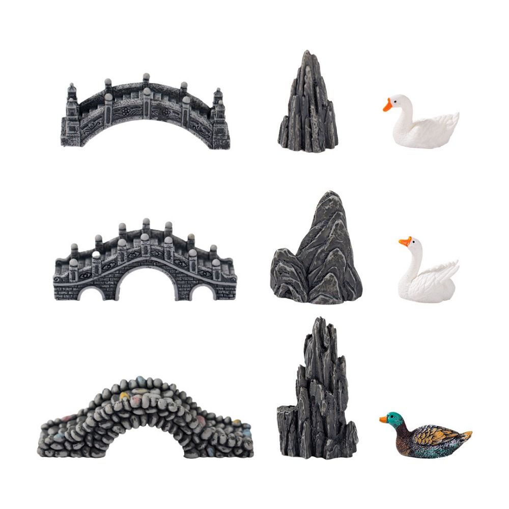 クリエイティブ装飾築山パビリオン橋シミュレーション樹脂ホワイ - Aquarium Sand White のレビューと価格