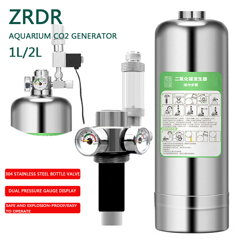 ZRDR水族館CO2発生器デュアルプレッシャーゲージバブルゲ - Planted Aquarium Co2 のレビューと価格