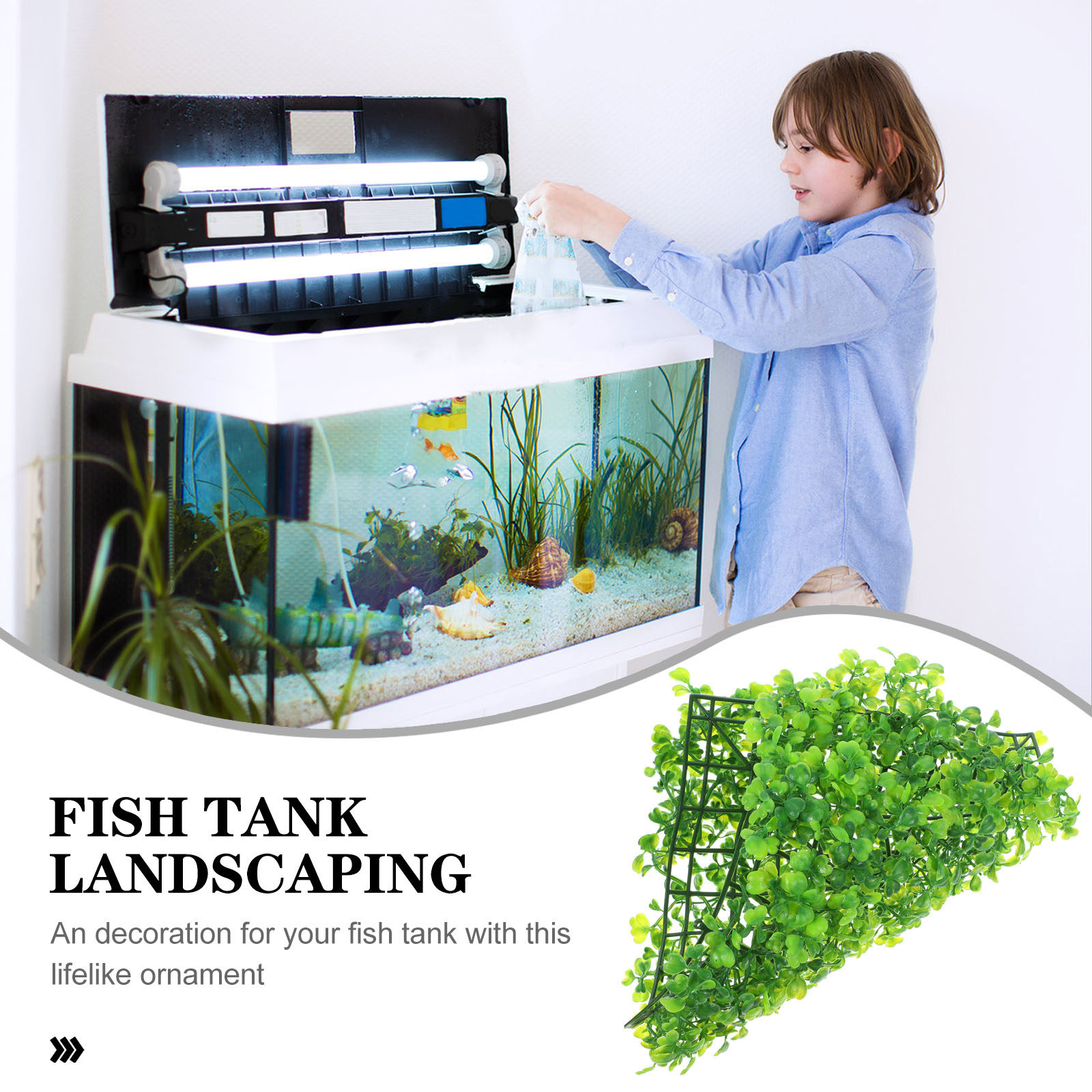 人工水槽用草　リアルなプラスチック製水槽装飾　淡水・海水水槽 - Aquarium Planted Fish Tank のレビューと価格