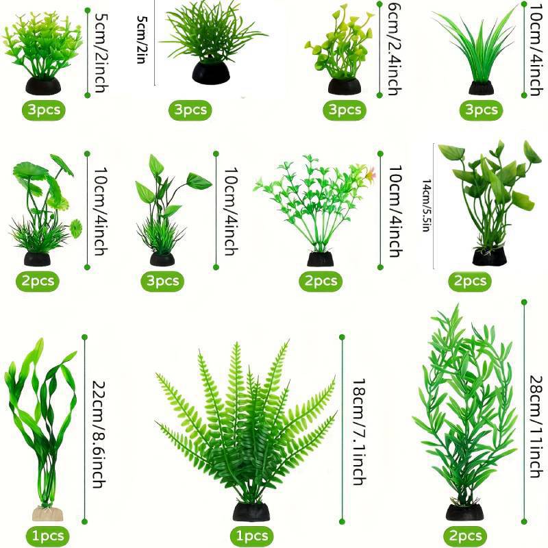 水槽装飾セット 人工プラスチック植物 魚タンク用 プラスチッ - Planted Aquarium Tank Kit のレビューと価格